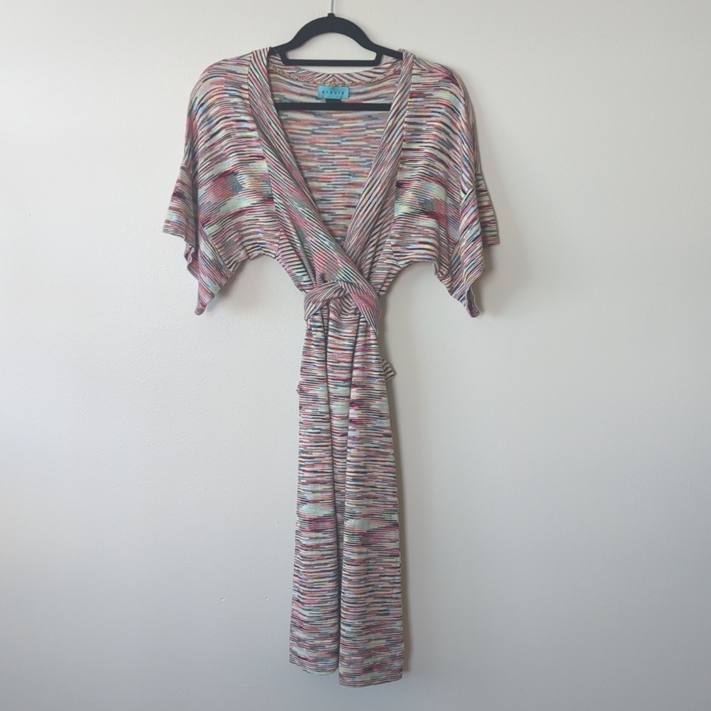 Anthropologie Stacia Bamboo Knit Wrap Sweater Dress Space Dye Women's Si…